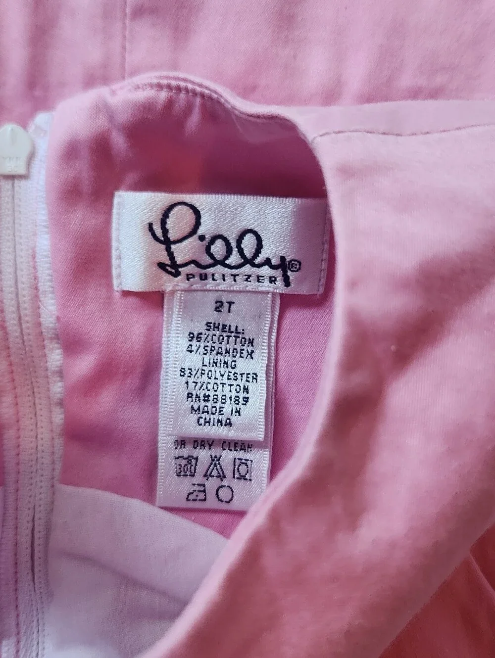 Lilly Pulitzer Pink Sleeveless A-Line Dress with White Ribbon Scalloped Hem